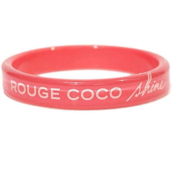 AUTH Chanel Dark Pink Logo Lucite Resin Bangle Bracelet - Picture 2 of 12